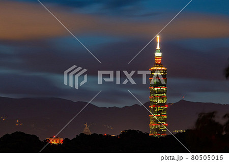 Sunset high angle view of the Jingmei area Sunset high angle view of the Jingmei area 80505016