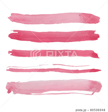 Set of Five red colored vector paintbrush Set of Five red colored vector paintbrush 80506948