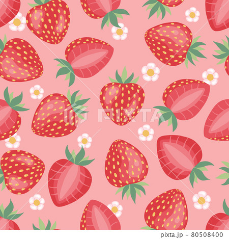 Seamless pattern of fresh strawberry background. Used for magazine, book,card, menu cover, web pages. Seamless pattern of fresh strawberry background. Used for magazine, book,card, menu cover, web pages. 80508400