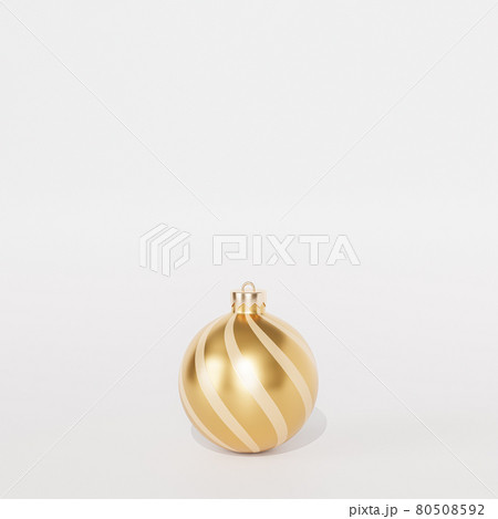 Christmas or New Year holidays background with one golden bauble or ornament, 3d render 80508592