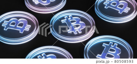 Bitcoin crypto currency coins, e-commerce investment concept, 3d render banner 80508593