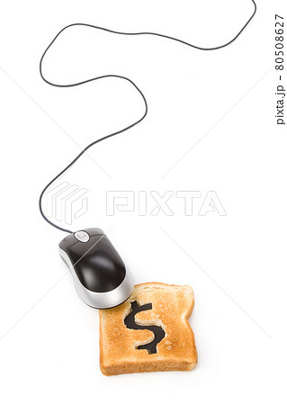 bread slice and computer mouse 80508627