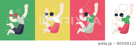Happiness - happy people jumping in the air cheerfully Happiness - happy people jumping in the air cheerfully 80509122
