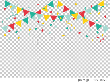 Confetti and party flags, garland, triangular flags colorful 80510070