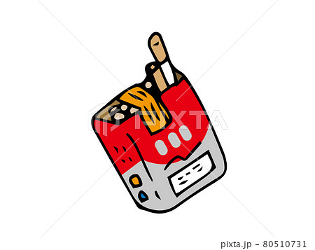 ソフトケースのたばこのイラスト 80510731