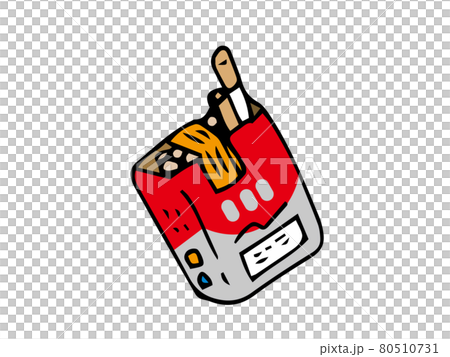 ソフトケースのたばこのイラスト 80510731