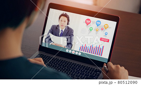 オンライン授業を受ける女性 テレワーク ウェビナー オンライン授業を受ける女性 テレワーク ウェビナー 80512090