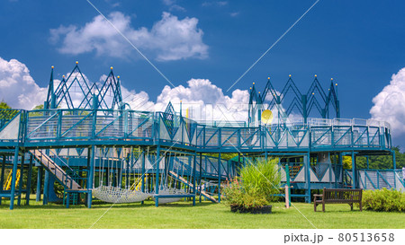 長野県・木島平村 やまびこの丘公園の風景 80513658