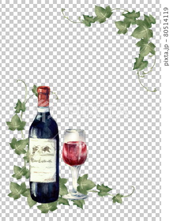 紅葡萄酒和常春藤框架 紅葡萄酒和常春藤框架 80514119