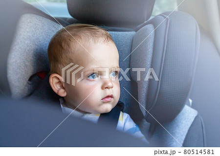 Baby boy in car seat. Child safety Baby boy in car seat. Child safety 80514581