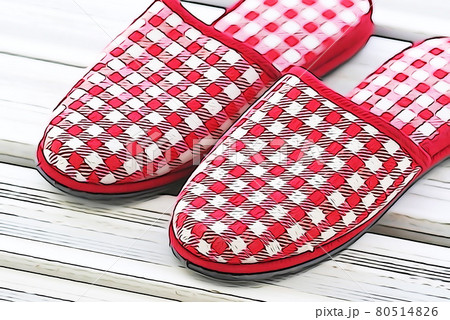 パステル調　”スリッパ”　イラストイメージ 80514826