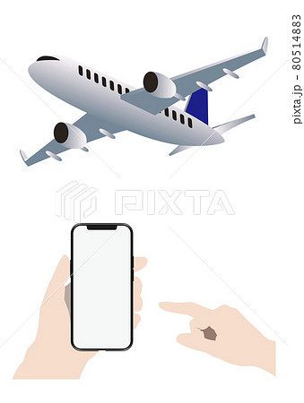 飛行機とスマートフォン 80514883