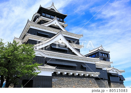 【熊本県】完全復旧した晴天下の熊本城 80515083