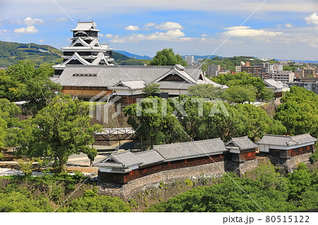 【熊本県】完全復旧した晴天下の熊本城 80515122