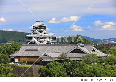 【熊本県】完全復旧した晴天下の熊本城 80515134
