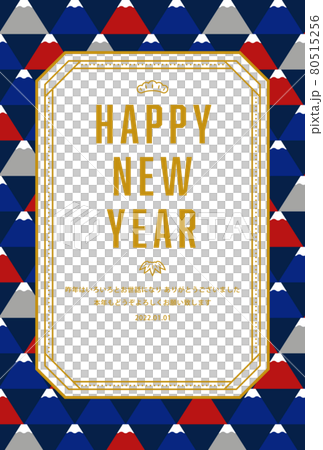 New Year's card template / Japanese modern Mt. Fuji pattern New Year's card template / Japanese modern Mt. Fuji pattern 80515256