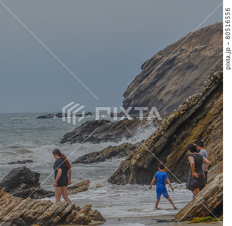 Gaviota State Park on the rocky coast of the Pacific Ocean in Goleta, Santa Barbara County, California 80516556