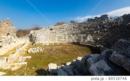 Ancient Roman theatre ruins of Tlos, Mugla Province, Turkey 80516748