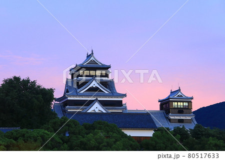 熊本城 朝焼けの風景 熊本城 朝焼けの風景 80517633