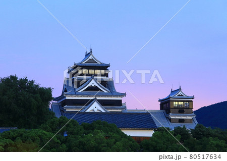 熊本城 朝焼けの風景 熊本城 朝焼けの風景 80517634