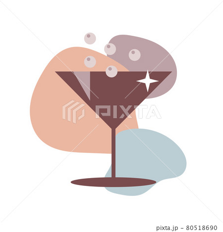 Brown color cocktail glass icon. Flat design isolated Brown color cocktail glass icon. Flat design isolated 80518690