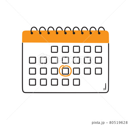 Calendar with selected date. Vector illustration isolated on white background 80519628