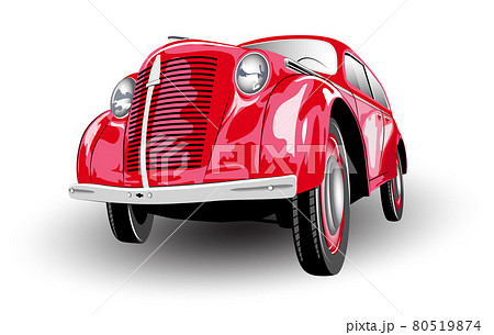 Color image of an old red car 80519874