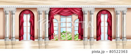 Vector Rich Palace Interior Castle Room Stock Illustration