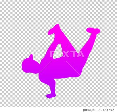 エアチェアーブレイクダンスシルエット 紫 のイラスト素材