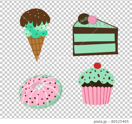 Mint chocolate dessert illustration hand drawn Mint chocolate dessert illustration hand drawn 80525405