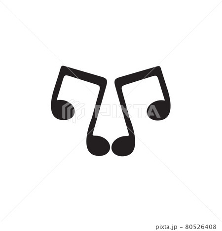 Music note logo incorporated with M letter Music note logo incorporated with M letter 80526408