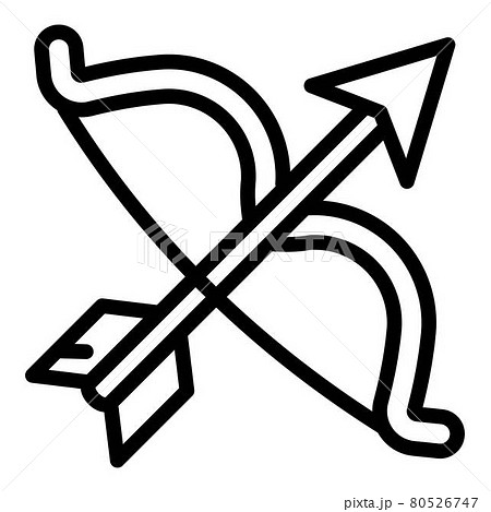 Ancient bow icon, outline style Ancient bow icon, outline style 80526747