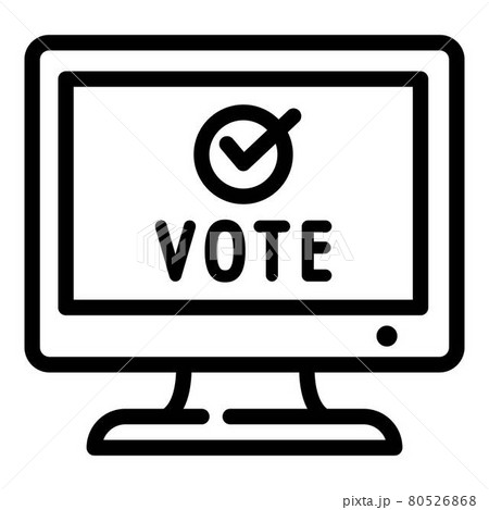 Social online vote icon, outline style 80526868
