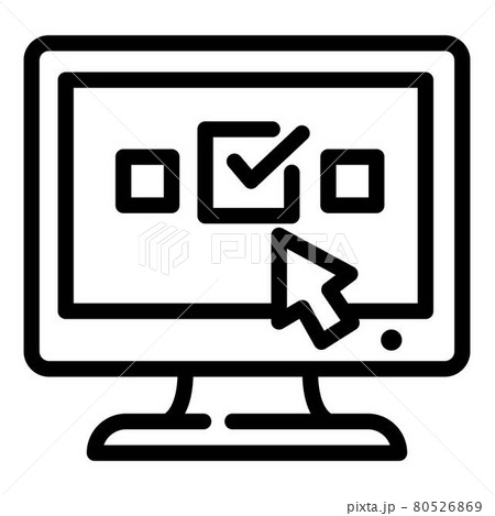 Survay online vote icon, outline style Survay online vote icon, outline style 80526869