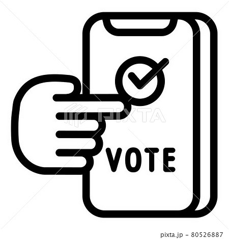 Smartphone online vote icon, outline style Smartphone online vote icon, outline style 80526887
