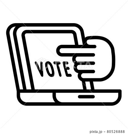 Laptop online vote icon, outline style Laptop online vote icon, outline style 80526888