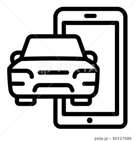 Phone car sharing icon, outline style 80527086