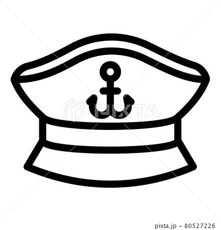 Ship captain cap icon, outline style 80527226