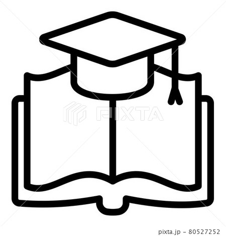 Graduated open book icon, outline style Graduated open book icon, outline style 80527252