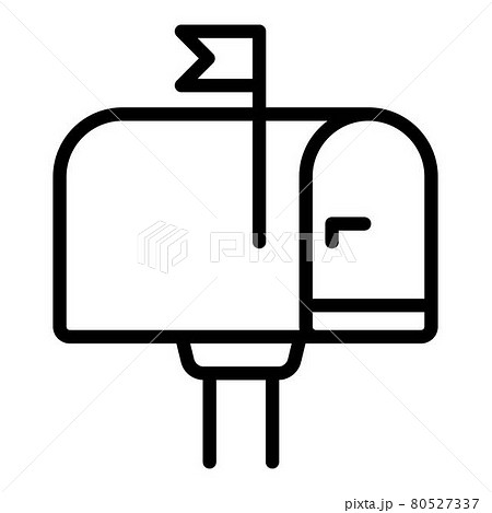 Retro mailbox icon, outline style 80527337