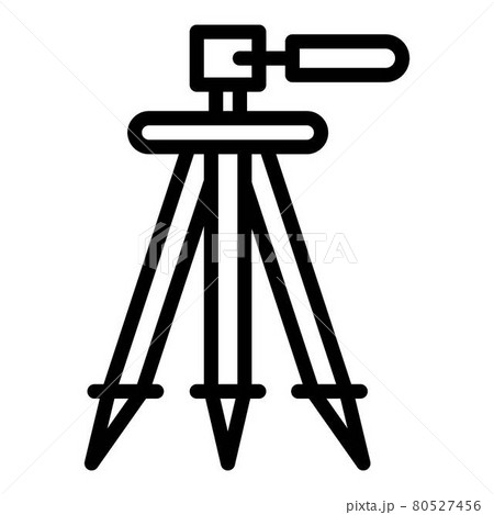 Camera tripod icon, outline style Camera tripod icon, outline style 80527456