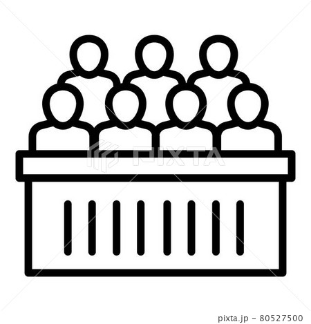 Courthouse jury bench icon, outline style 80527500
