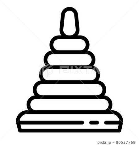 Baby toy pyramide icon, outline style Baby toy pyramide icon, outline style 80527769