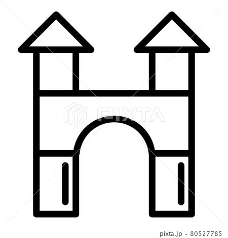 Baby castle toy icon, outline style Baby castle toy icon, outline style 80527785