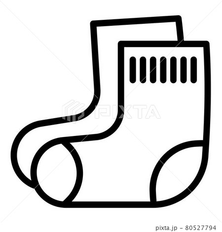 Baby cotton socks icon, outline style 80527794