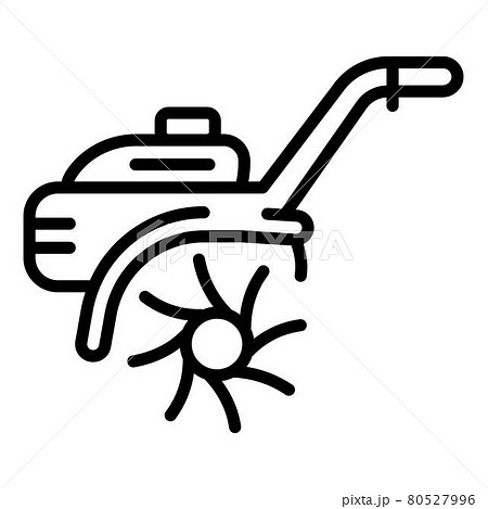 Walk-behind tractor icon, outline style 80527996