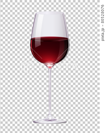リアルな赤ワインのグラスのイラストのイラスト素材