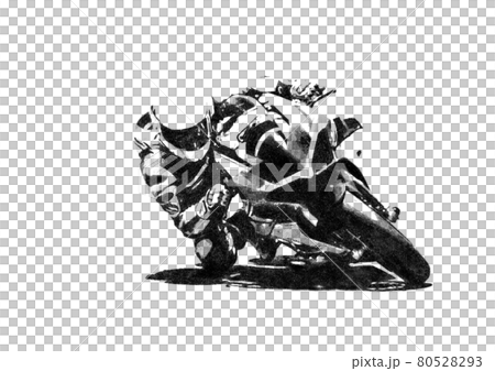 バイクレース 鉛筆画のイラスト素材 [80528293] - PIXTA