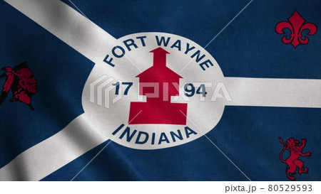 Fort Wayne city flag, city of Indiana in USA or...のイラスト素材 [80529593 ...