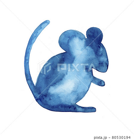 Mouse Watercolor Hand painted Illustration Isolated on white background Animal 80530194